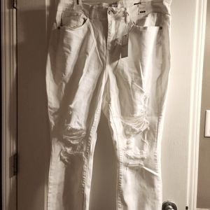 Judy Blue distressed white skinnies